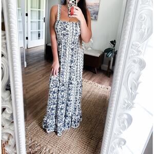 NWT Farmers Market Stroll blooming cottagecore floral smocked maxi dress